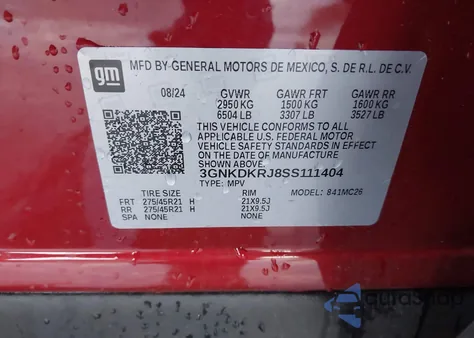 2025 Chevrolet Blazer Ev Lt Awd from USA, damaged, VIN 3GNKDKRJ8SS111404